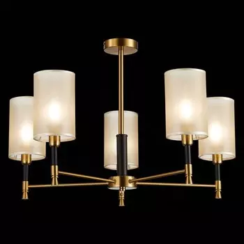 Светильник потолочный Evoluce. SLE300302-05. Granze. 5х40 Вт, E14, 70х70х45 см, цвет латунь, чёрный