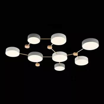 Светильник потолочный Evoluce. SLE600102-08. Dossena. 8х16, 5 Вт, LED, 4000K, 9800 Lm, 113х90х5 см, цвет золотистый, светлое дерево