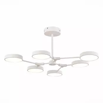 Светильник потолочный Evoluce. SLE6003-502-06. Monta. 6х10 Вт, LED, 3000K-6000K, 6600 Lm, 89х89х32 см, цвет белый