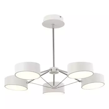 Светильник потолочный Evoluce. SLE6005-502-05. Valle. 5х10 Вт, LED, 3000K-6000K, 6000 Lm, 67х67х47 см, цвет белый, хром