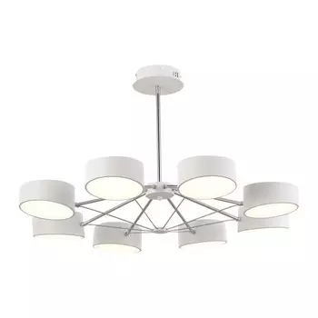 Светильник потолочный Evoluce. SLE6005-502-08. Valle. 8х10 Вт, LED, 3000K-6000K, 9600 Lm, 81х81х48 см, цвет белый, хром