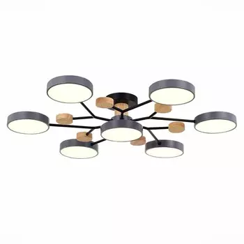 Светильник потолочный Evoluce. SLE6006-702-07. Faema. 7х12 Вт, LED, 3000K/4500K/6000K, 8400 Lm, 81х81х14 см, цвет серый