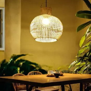 Светильник потолочный из ротанга «Ахмад», 1120 Вт, Е27, 303030 см