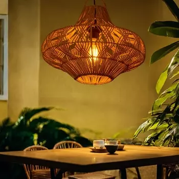 Светильник потолочный из ротанга «Пурнама», 1120 Вт, Е27, 404030 см