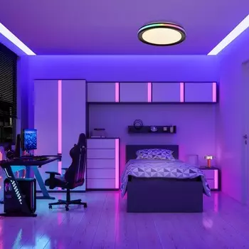 Светильник потолочный Mantra Gamer, LED, 2000Лм, 3000-6500К, 70 мм, цвет чёрный