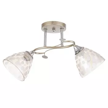 Светильник потолочный Соллар 52х25х26 , 2х60Вт Е27, Золото, хром