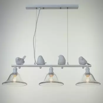 Светильник "Птички" 3хE14 40Вт белый 78х95 см