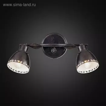 Светильник Робуста, 2x60Вт Е14 венге, белый