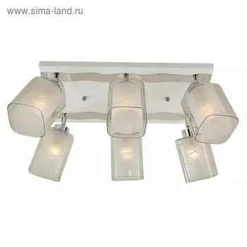 Светильник "Румба" 6x75Вт E27 белый, хром 57x35x17см