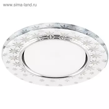 Светильник с LED подсветкой CD4030, 20LED*2835SMD 4000K, 11W, GX53, цвет прозрачный, хром, d=80мм