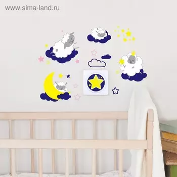 Светильник с наклейками «Овечки», 25 х 15 см