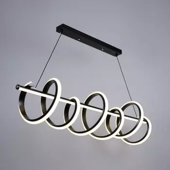 Светильник с ПДУ «Спираль» LED 120 Вт 3000-6000К черный 1002827 см