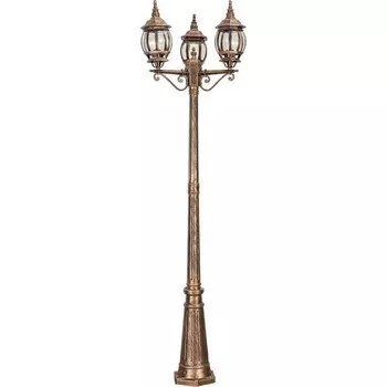 Светильник садово-парковый Feron 8115/PL8115, IP44, E27, 100 Вт, 400х580х2120 мм, цвет чёрное золото