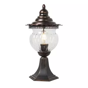 Светильник садово-парковый Feron PL594, IP44, E27, 60 Вт, 195х195х395 мм, цвет коричневый
