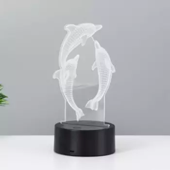 Светильник сенсорный «Дельфины» LED 7 цветов USB/от батареек белый RISALUX