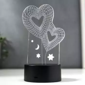 Светильник "Сердца", LED RGB 2Вт 11,8х9,6х20см