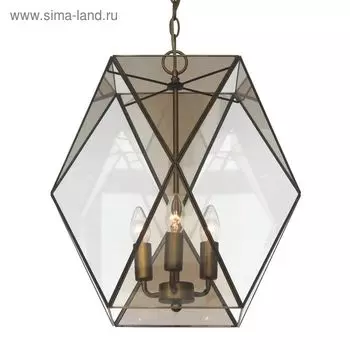 Светильник Shatir 3x40Вт E14 бронза 31x31x55см