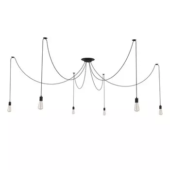 Светильник «Скин паук» 6хЕ27 40 Вт черный 303020-150 см