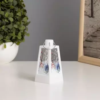 Светильник "Снеговик и елка" 3хLR1130 белый 4,4х4,4х9,4см