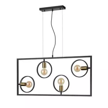 Светильник Speed, 4x60Вт E27, цвет чёрный, золото