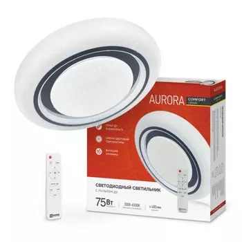 Светильник светодиодный COMFORT AURORA 75Вт 230В 3000-6500K 6000Лм 500x70 мм, с пультом ДУ