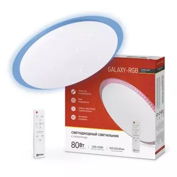 Светильник светодиодный COMFORT GALAXY-RGB 80Вт 230В 3000-6500K 6000Лм 600x85 мм, с пультом ДУ 946