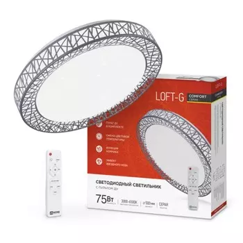 Светильник светодиодный COMFORT Loft-G 75Вт 230В 3000-6500K 6000Лм 500x100 мм, с пультом ДУ 946235