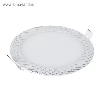 Светильник светодиодный DLR005, 12 Вт, 4200К, LED, цвет белый, d=170мм