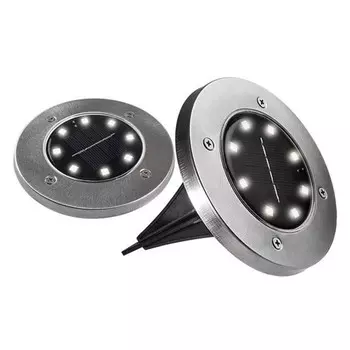 Светильник светодиодный ФАZА, SLR-S12 8SMD грунтовый, IP44, солнечная батарея, 2 шт