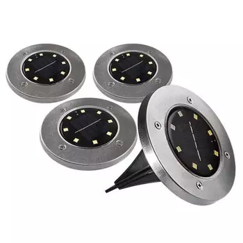 Светильник светодиодный ФАZА, SLR-S14 8SMD грунтовый, IP44, солнечная батарея, 4 шт