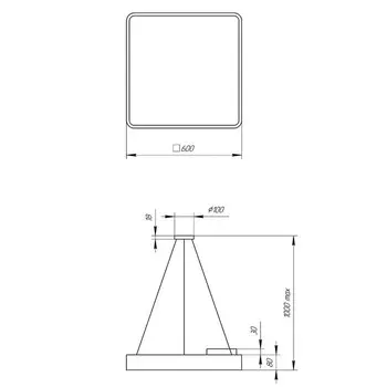 Светильник светодиодный Geometria Quadro 50Вт 4000К 3700Лм IP40 60х60х8 белый