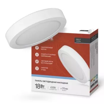 Светильник светодиодный накладной, NRLP 18Вт 230В 6500К 1260Лм 210 мм IP40