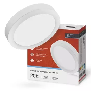 Светильник светодиодный накладной, NRLP-VC 20Вт 230В 6500К 1600Лм 170 мм IP40