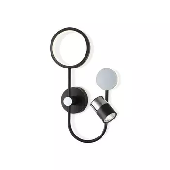 Светильник светодиодный настенный со сменной лампой Ambrella light, LineTech, FL51601, GU10, 11 Вт, 825Lum, 4200К, цвет чёрный, хром