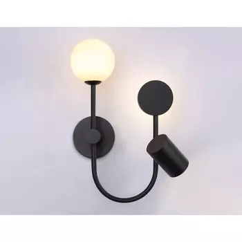 Светильник светодиодный настенный со сменной лампой Ambrella light, LineTech, FL66389, G9, GU10, 4 Вт, 300Lum, 4200К, цвет чёрный, белый матовый