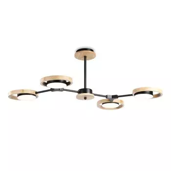Светильник светодиодный подвесной Ambrella light, LineTech, FL51611, 4хLED, 28 Вт, 2100Lum, 3000-6400К, цвет чёрный, светлое дерево