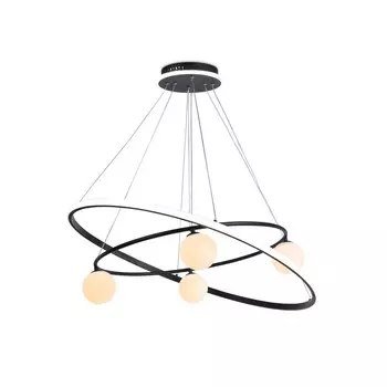 Светильник светодиодный подвесной со сменной лампой и с пультом управления Ambrella light, LineTech, FL66327, G9, 92 Вт, 6900Lum, 3000-6400К, цвет чёрный, белый матовый