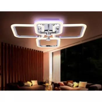 Светильник светодиодный потолочный с пультом Ambrella light, Original, FA534, 4хLED, 105 Вт, 7875Lum, 3000-6400К, цвет хром