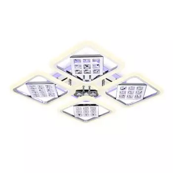 Светильник светодиодный потолочный с пультом Ambrella light, Ice, FA288, 4хLED, 116 Вт, 8700Lum, 3000-6400К, цвет хром