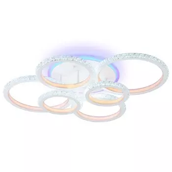 Светильник светодиодный потолочный с RGB подсветкой и пультом Ambrella light, Original, FA9528, 6хLED, 160 Вт, 12000Lum, 3000, 6400К, цвет белый