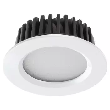 Светильник светодиодный встраиваемый Novotech. Drum, 10Вт, Led, 43х102х102 мм, цвет белый