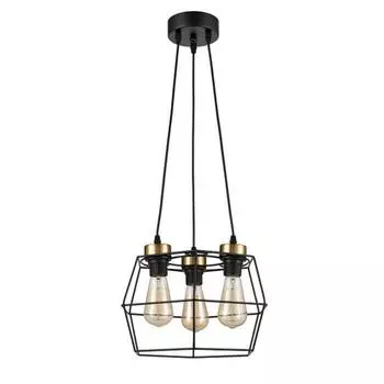 Светильник Tempo, 3x60Вт E27, цвет чёрный, золото