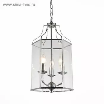 Люстра подвесная St Luce. SL228.103.03. Terso. 3х40 Вт, E14, 26х26х50 см, цвет хром