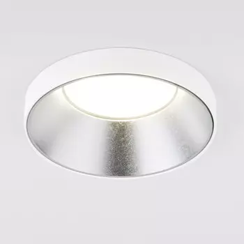 Светильник точечный встраиваемый Elektrostandard, Discus, 75х75х41 мм, GU10, цвет серебряный, белый