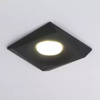 Светильник точечный встраиваемый Elektrostandard, Margin, 94х94х25 мм, GU10, цвет чёрный