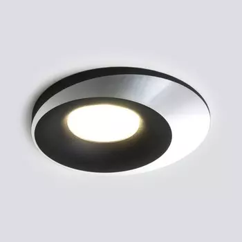 Светильник точечный встраиваемый Elektrostandard, Starfa, 101х101х25 мм, GU10, цвет чёрный, серебряный