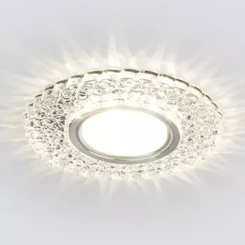 Светильник точечный встраиваемый с LED подсветкой Elektrostandard, 2235 MR16, 107х107 мм, G5.3, 4200К, цвет прозрачный