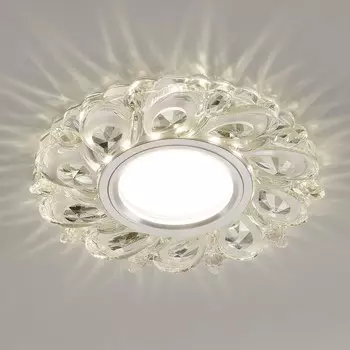 Светильник точечный встраиваемый с LED подсветкой Elektrostandard, Lugi, 110х110 мм, G5.3, цвет прозрачный
