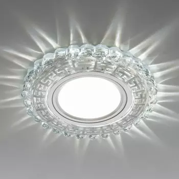 Светильник точечный встраиваемый с LED подсветкой Elektrostandard, 2217 MR16, 95х95 мм, G5.3, цвет прозрачный