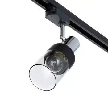 Светильник трековый Simple "Анабель" Е14 40Вт черно-хромовый 16х8х18см